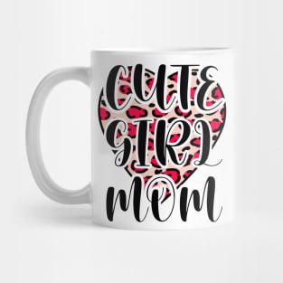 Cute Girl Mom Leopard Heart Mother's Day Girl Mama Mom Mug